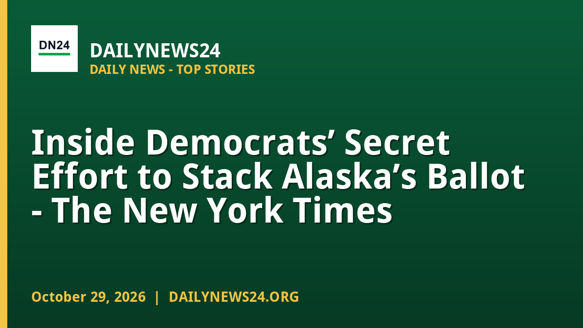 Alaska Ballot Strategy: Democrats' Hidden Plan